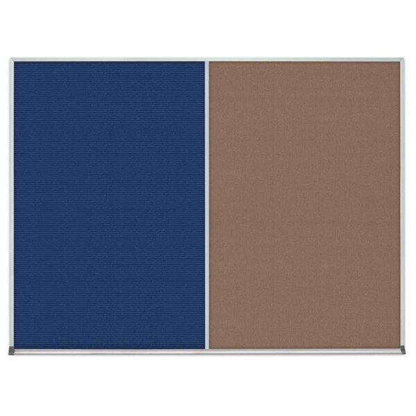 Single Door Radius Corkboard, 24"x36", Sat, UV7001RC-SATIN-RUBBER
